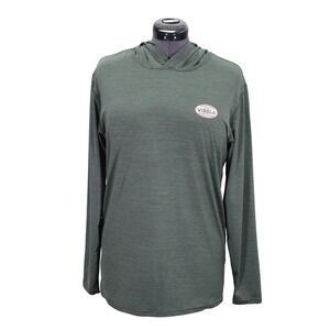 Vissla Twisted Eco Hooded Surf Sun Shirt Men's Medium Military Green Long Sleeve